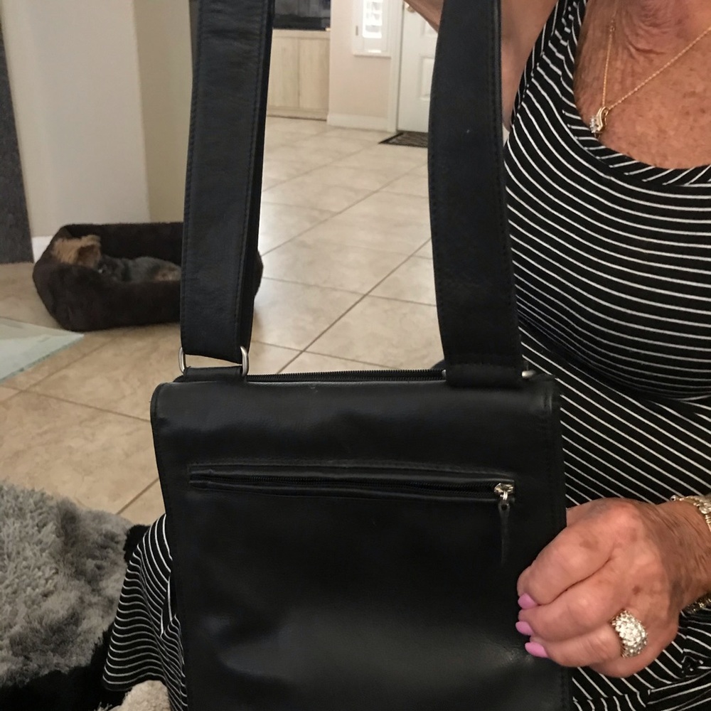 Fossil black leather cross bag